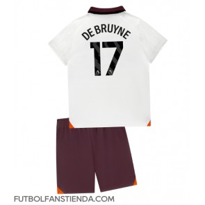 Manchester City Kevin De Bruyne #17 Segunda Equipación Niños 2023-24 Manga Corta (+ Pantalones cortos)